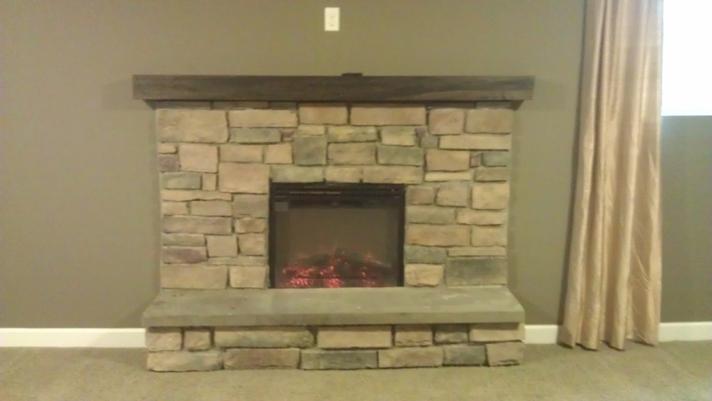 cultured stone fireplace